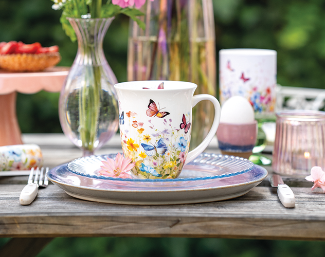 Butterflies in field