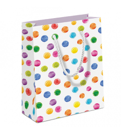 Gift bag Polka dots white