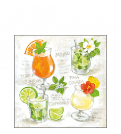 Napkin 25 Four cocktails FSC Mix