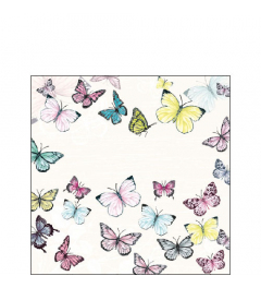 Napkin 25 Butterfly white FSC Mix