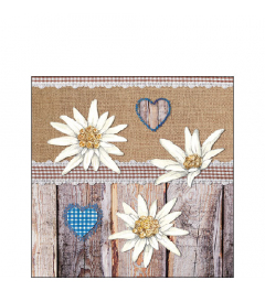 Napkin 25 Edelweiss on wood FSC Mix