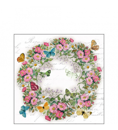 Napkin 25 Wreath of flowers FSC Mix