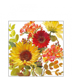 Napkin 25 Sunny flowers cream FSC Mix