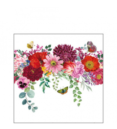 Napkin 25 Flower border white FSC Mix