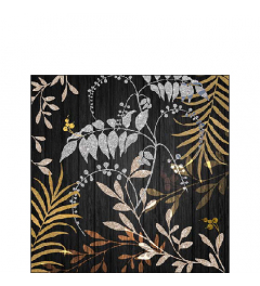 Napkin 25 Luxury leaves black FSC Mix