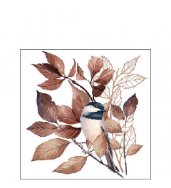 Napkin 25 Lovely chickadee white FSC Mix