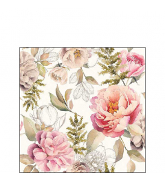 Napkin 25 Peonies composition cream FSC Mix