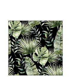 Napkin 25 Jungle leaves black FSC Mix