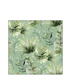 Napkin 25 Jungle leaves green FSC Mix