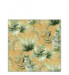 Napkin 25 Jungle leaves gold FSC Mix