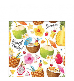 Napkin 25 Beach party white FSC Mix