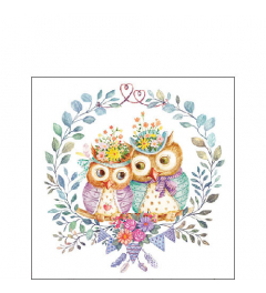 Napkin 25 Owl couple in love FSC Mix