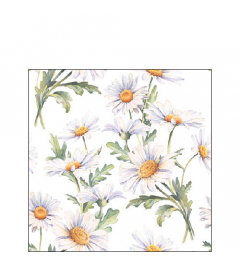 Napkin 25 Beautiful daisies white FSC Mix