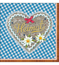 Napkin 33 Heimat herz blau FSC Mix