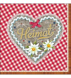 Napkin 33 Heimat Herz rot FSC Mix