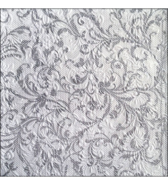 Napkin 33 Elegance Damask white/silver FSC Mix