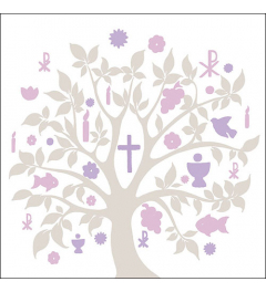 Napkin 33 Communion symbols taupe FSC Mix