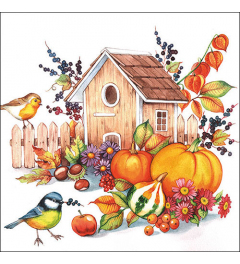 Napkin 33 Autumn birdhouse FSC Mix