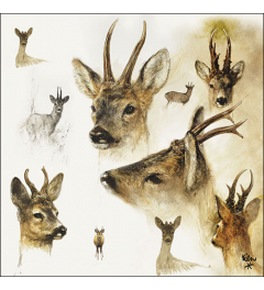 Napkin 33 Portraits of deer FSC Mix