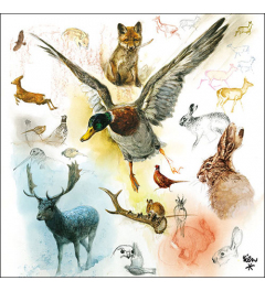 Napkin 33 Wild animals FSC Mix