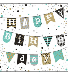 Napkin 33 Birthday garland green FSC Mix