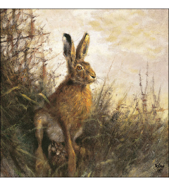 Napkin 33 Portrait of hare FSC Mix