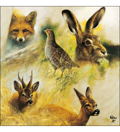 Napkin 33 Wild animals collage FSC Mix