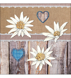 Napkin 33 Edelweiss on wood FSC Mix