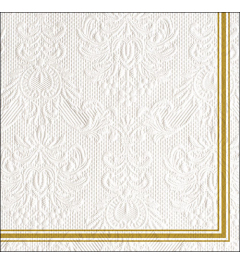 Napkin 33 Elegance Lea white/gold FSC Mix