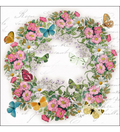 Napkin 33 Wreath of flowers FSC Mix