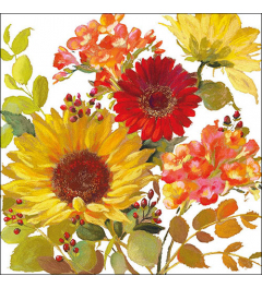Napkin 33 Sunny flowers cream FSC Mix