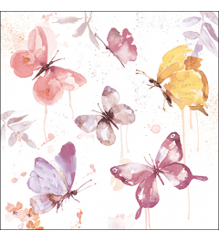 Napkin 33 Butterfly collection rose FSC Mix