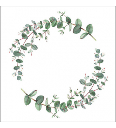 Napkin 33 Eucalyptus branch white FSC Mix