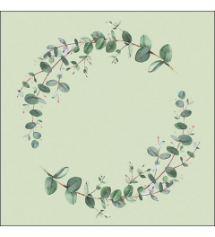 Napkin 33 Eucalyptus branch green FSC Mix