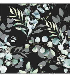 Napkin 33 Eucalyptus all over black FSC Mix