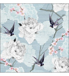 Napkin 33 Oriental flowers blue FSC Mix