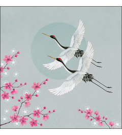 Napkin 33 Cranes green FSC Mix