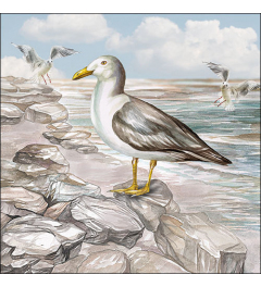 Napkin 33 Seagull on the shore FSC Mix