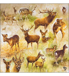 Napkin 33 Collage of deers FSC Mix