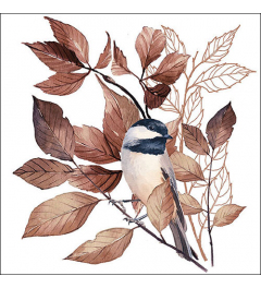 Napkin 33 Lovely chickadee white FSC Mix