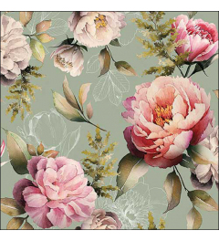 Napkin 33 Peonies composition green FSC Mix