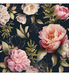 Napkin 33 Peonies composition black FSC Mix