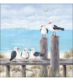 Napkin 33 Seagulls on the dock FSC Mix
