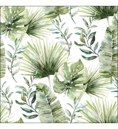 Napkin 33 Jungle leaves white FSC Mix