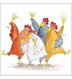 Napkin 33 Celebrating chickens FSC Mix