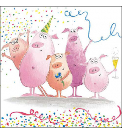 Napkin 33 Festive pigs FSC Mix