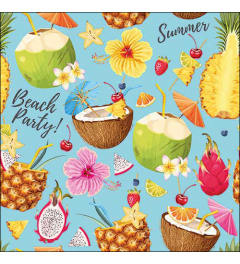 Napkin 33 Beach party aqua FSC Mix