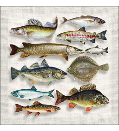 Napkin 33 Fish variety FSC Mix