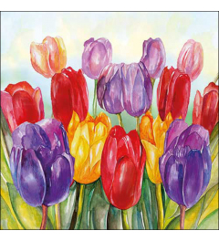 Napkin 33 Colourful tulips FSC Mix