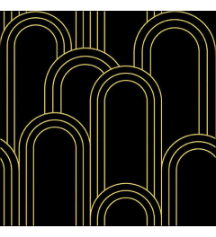 Napkin 33 Geometric lines gold/black FSC Mix